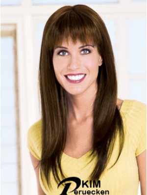 Gerade mit Pony Capless Brown Modern Long Perücken