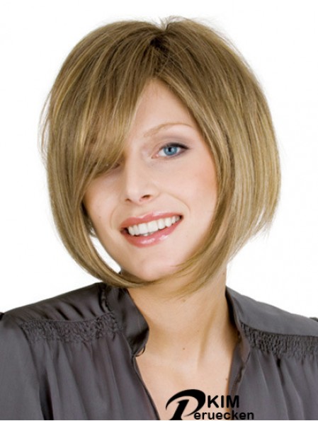 Kinnlänge Blond Moderne 10 Zoll gewellte Bob Perücken