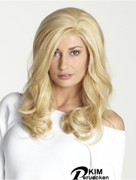 Ohne Pony Lange Blonde Wellige 18 Zoll Perfekte Echthaar Perücken