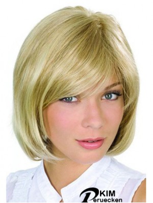Kinnlänge Blond Hochwertige 10 Zoll gewellte Bob Perücken