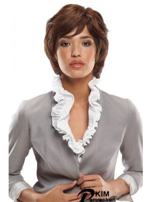 Bobs Kinnlänge Auburn Wavy Durable Petite Perücken