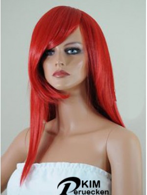 Gerade mit Pony Lace Front Erschwingliche 18 Zoll Red Long Perücken