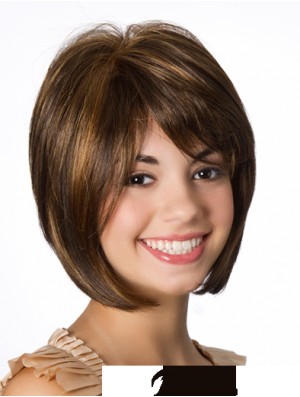 Spitze vorne gerade 10 Zoll Brown Bob Frisuren