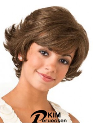 Lace Front Wellige 8 Zoll Brown Bob Perücken für Frauen
