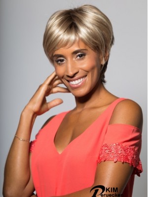 Beste kurze gerade blonde Boycuts Afroamerikaner Perücken