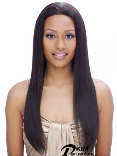 24  inchSchwarz lang ohne Pony Yaki Incredible Lace Perücken