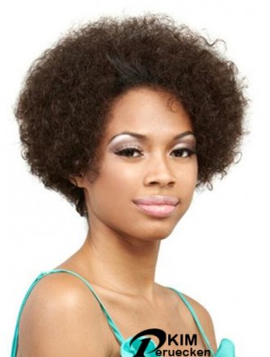 Echthaar Front Lace Perücke kurze Länge lockiger Stil braune Farbe