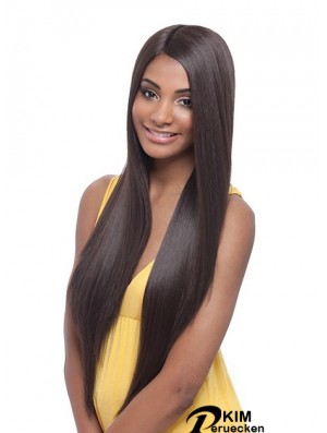 Lange Yaki ohne Pony Trendy Brown Lace Front Perücken