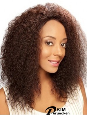 14 Zoll braune Schulterlänge ohne Pony Curly Sleek Lace Perücken