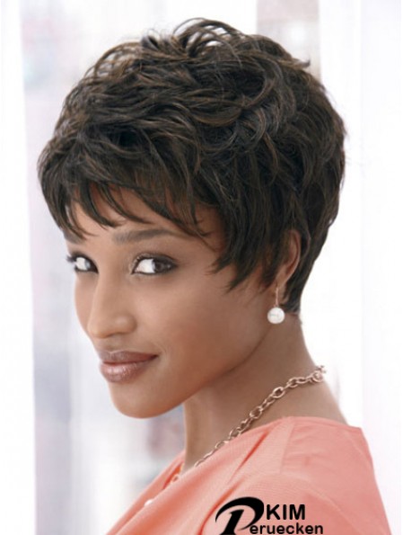 4 Zoll Cropped Boycuts Synthetic Capless Black Styles für Afroamerikaner