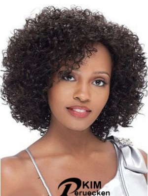 Brasilianische Short Lacr Front Black Kinky Curly Lace Front Perücken