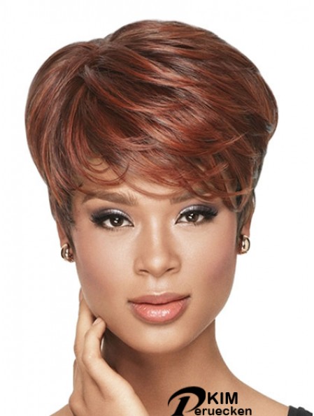 Cropped Red Wavy Boycuts Ideale Afroamerikanerperücken