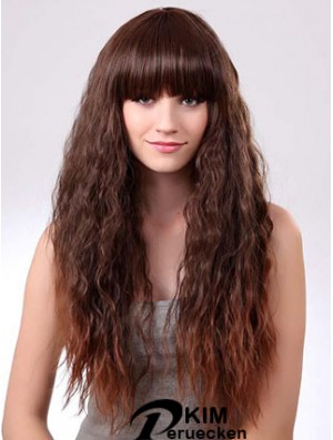 Long Ombre / 2 Tone Curly mit Pony Geeignete Afroamerikaner Perücken