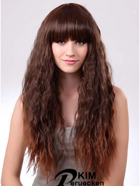 Long Ombre / 2 Tone Curly mit Pony Geeignete Afroamerikaner Perücken