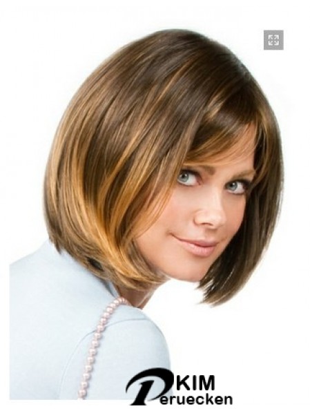 Capless Chin Länge gerade gerade blonde beliebte Bob Perücken