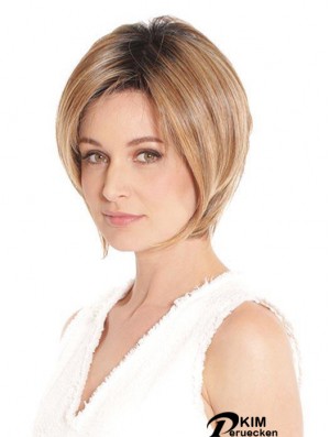Blonde Designed Straight Short Synthetic Bob Perücken