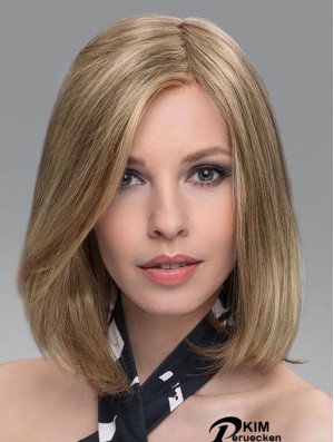 Blonde weiche gerade schulterlange synthetische Bob Perücken
