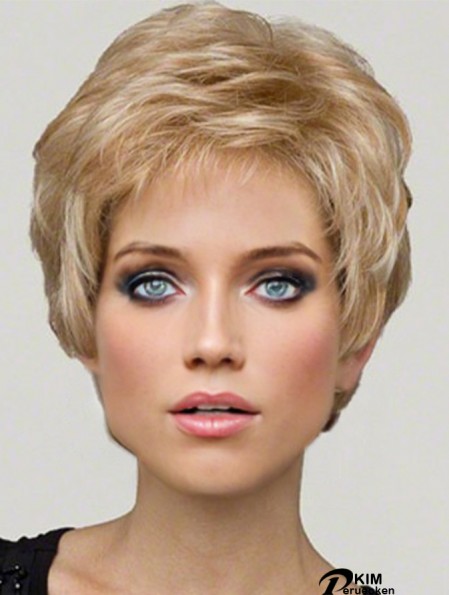 Synthetische Spitze Front Perücken Blonde Farbe verkürzte Länge Boycuts