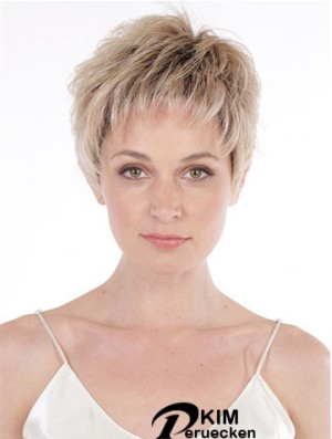 6 Zoll gewellte Top Boycuts Lace Front synthetische Perücken