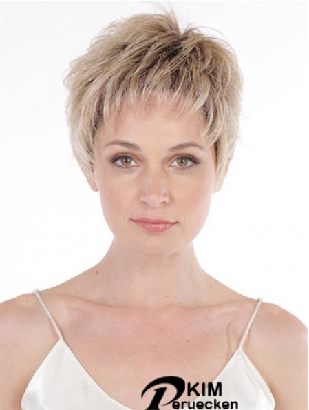 6 Zoll gewellte Top Boycuts Lace Front synthetische Perücken