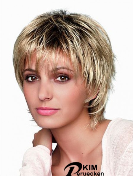 8 Zoll kurze gestaltete blonde gerade Bob Perücken