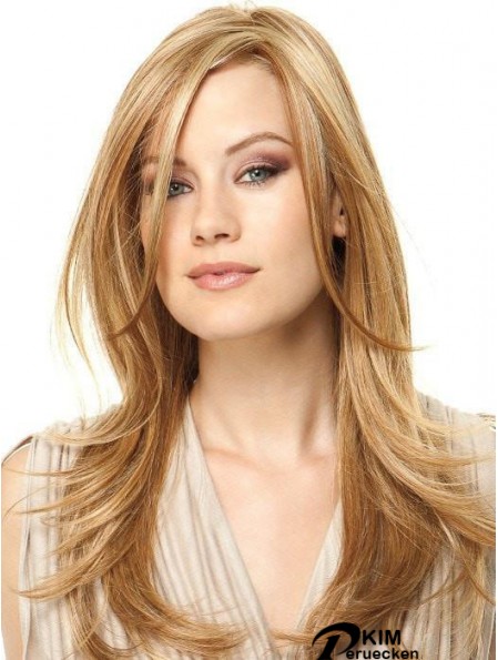 Monofilament Blonde 18 Zoll lange geschichtete synthetische Perücken