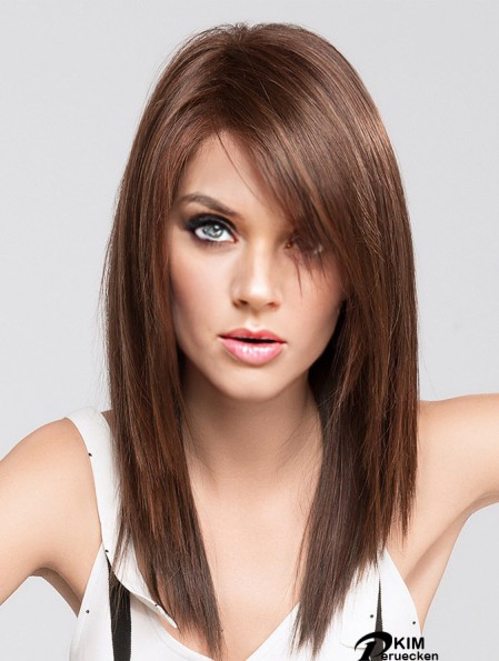 Brown 16  inchMit Pony Lange Trendy Monofilament Perücken