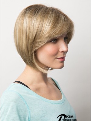 Trendy 10  inchBlonde Kinn Länge Bobs Straight Lace Perücken