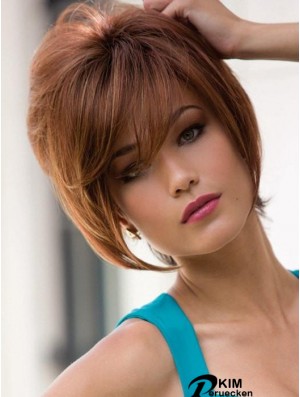 Mit Pony Auburn Straight 9  inchShort Synthetic Perücken