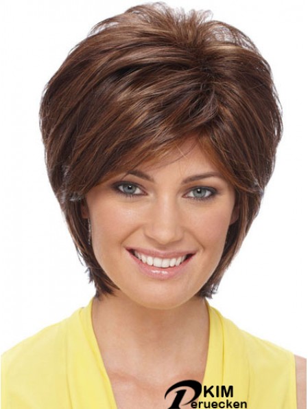 Schlanke synthetische Perücken Auburn Farbe Short Length Layered Style