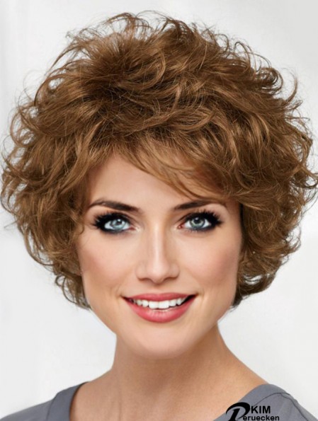 Curly Brown Short 8 Zoll Designed Classic Perücken
