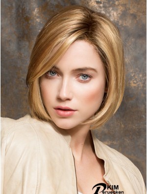 Kinn Länge Blonde No-Fuss 10 Zoll Straight Bob Perücken