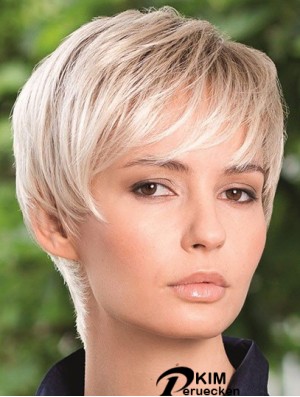 Synthetische Haarperücke Boycuts Straight Style Blonde Farbe Kurze Länge