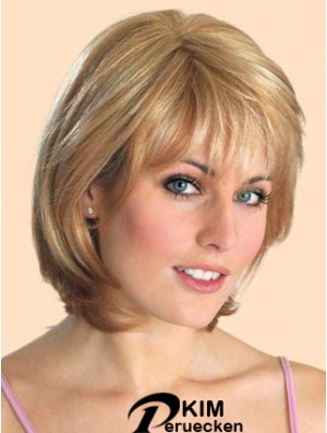 Günstige synthetische Spitze Front Perücken Straight Style Blonde Farbe Kinn Länge