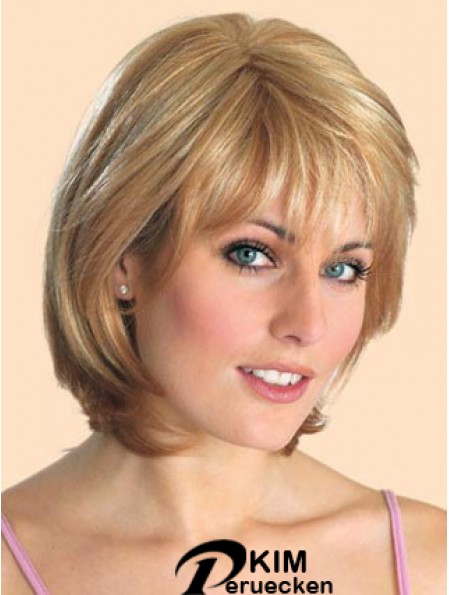 Günstige synthetische Spitze Front Perücken Straight Style Blonde Farbe Kinn Länge