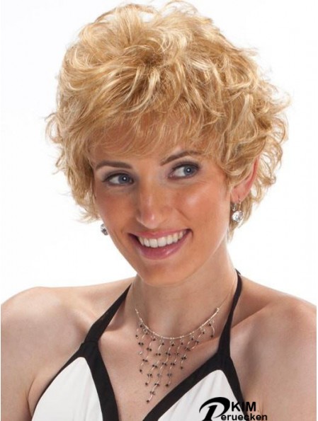Capless Blonde 8 Zoll Cropped Boycuts Synthetische Perücken