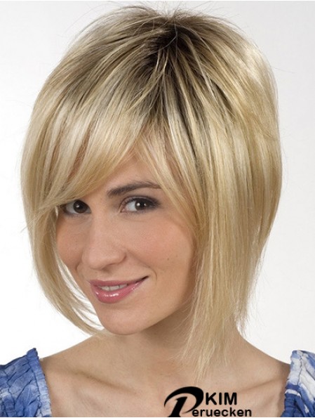 Kinn Länge Blond Große 8 Zoll gerade Bob Perücken
