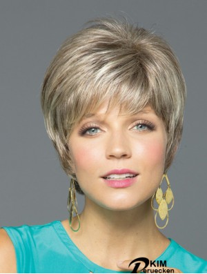 Perücken aus synthetischer Spitze für weiße Frauen Monofilament Straight Style