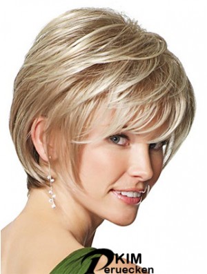 Synthetische Perücken UK Nur Straight Style Short Length Blonde Farbe