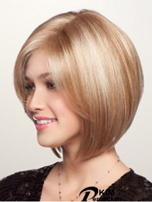 Kurze synthetische Spitze Perücken Bobs schneidet blonde Farbe