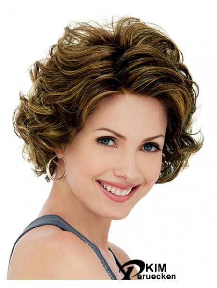 Lace Front Synthetic Perücken UK Kinn Länge Lace Front Curly Style
