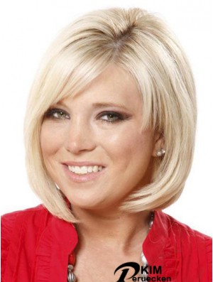 Spitze vorne Kinn Länge gerade blond Online Bob Perücken