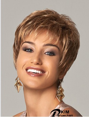 Curly Layered 8 Zoll Blonde Soft Synthetic Perücken
