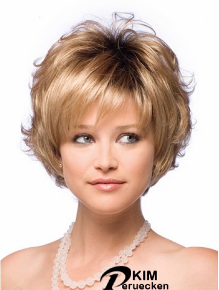 Synthetic Hair UK Mit Capless Short Length Blonde Farbe