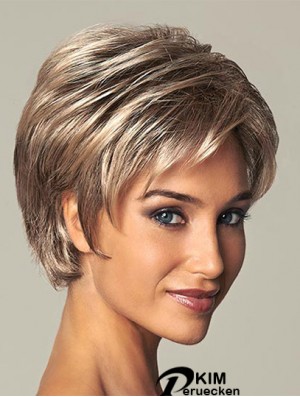 Kurze Damen synthetische Perücke mit Lace Front Straight Style Layered Cut