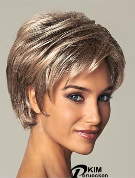 Kurze Damen synthetische Perücke mit Lace Front Straight Style Layered Cut