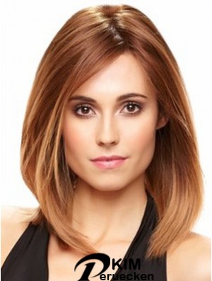 Gerade ohne Pony Schulterlange Auburn Exquisite Lace Front Perücken