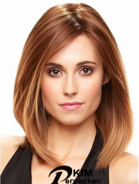 Gerade ohne Pony Schulterlange Auburn Exquisite Lace Front Perücken