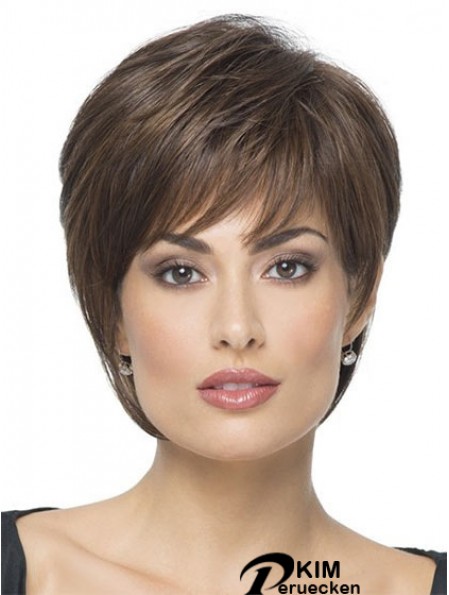 Kurze Boycuts gerade braune Frisuren synthetische Perücken