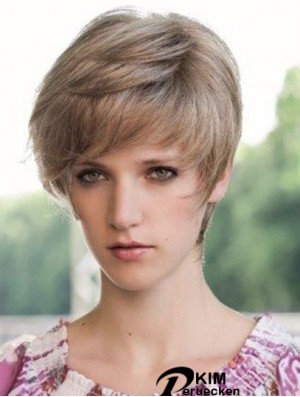Geeignete 6 Zoll gerade blonde Boycuts kurze Perücken